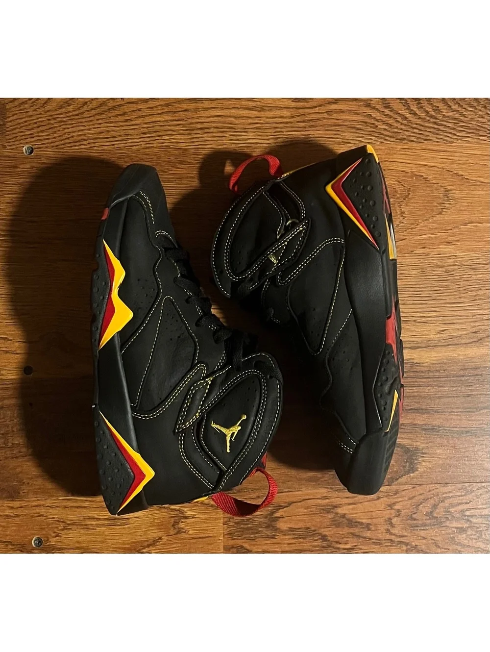 Air Jordan 7 Retro Citrus Black Red Yellow Size 7Y Sneakers